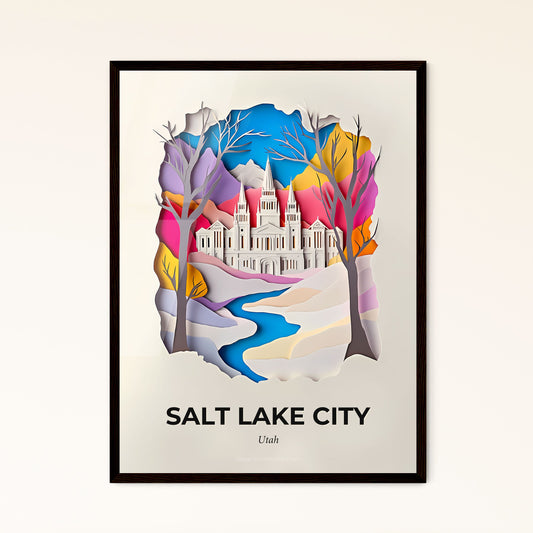 Vivid Salt Lake City, Utah - a paper cut of a castle in a forest