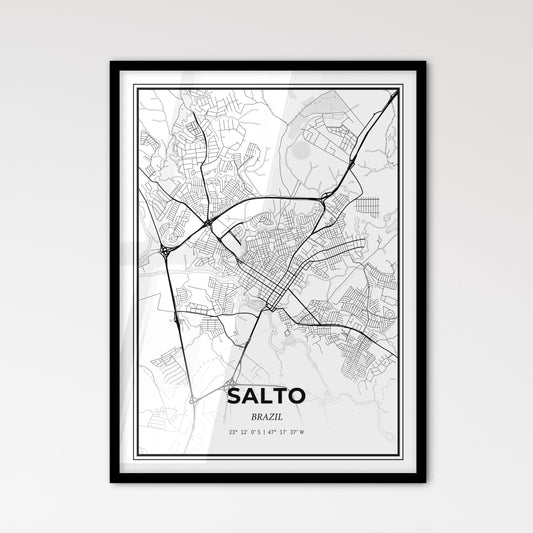 Salto Brazil - Scandinavian Style City Map for Modern Home Decor