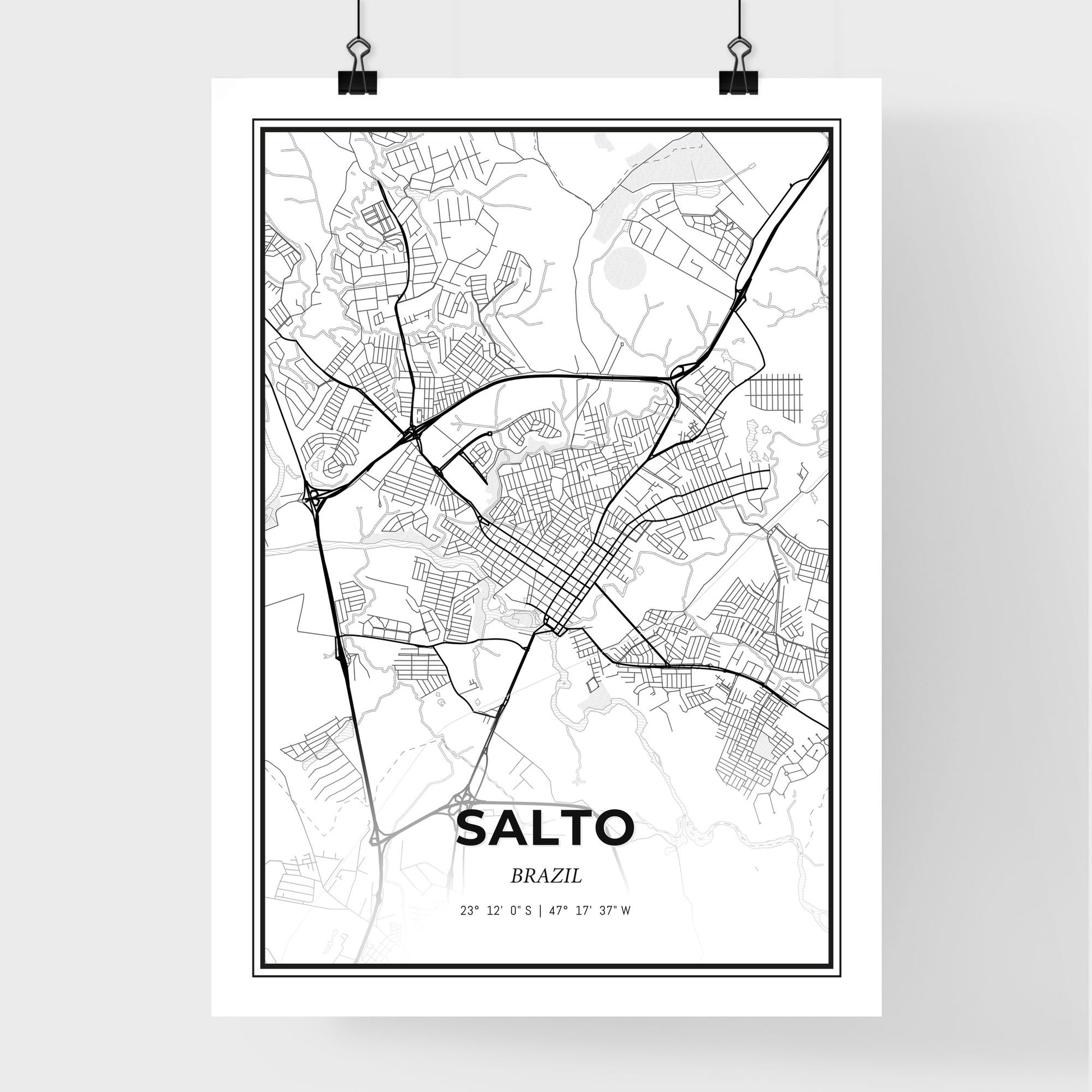 Salto Brazil - Premium City Map Poster