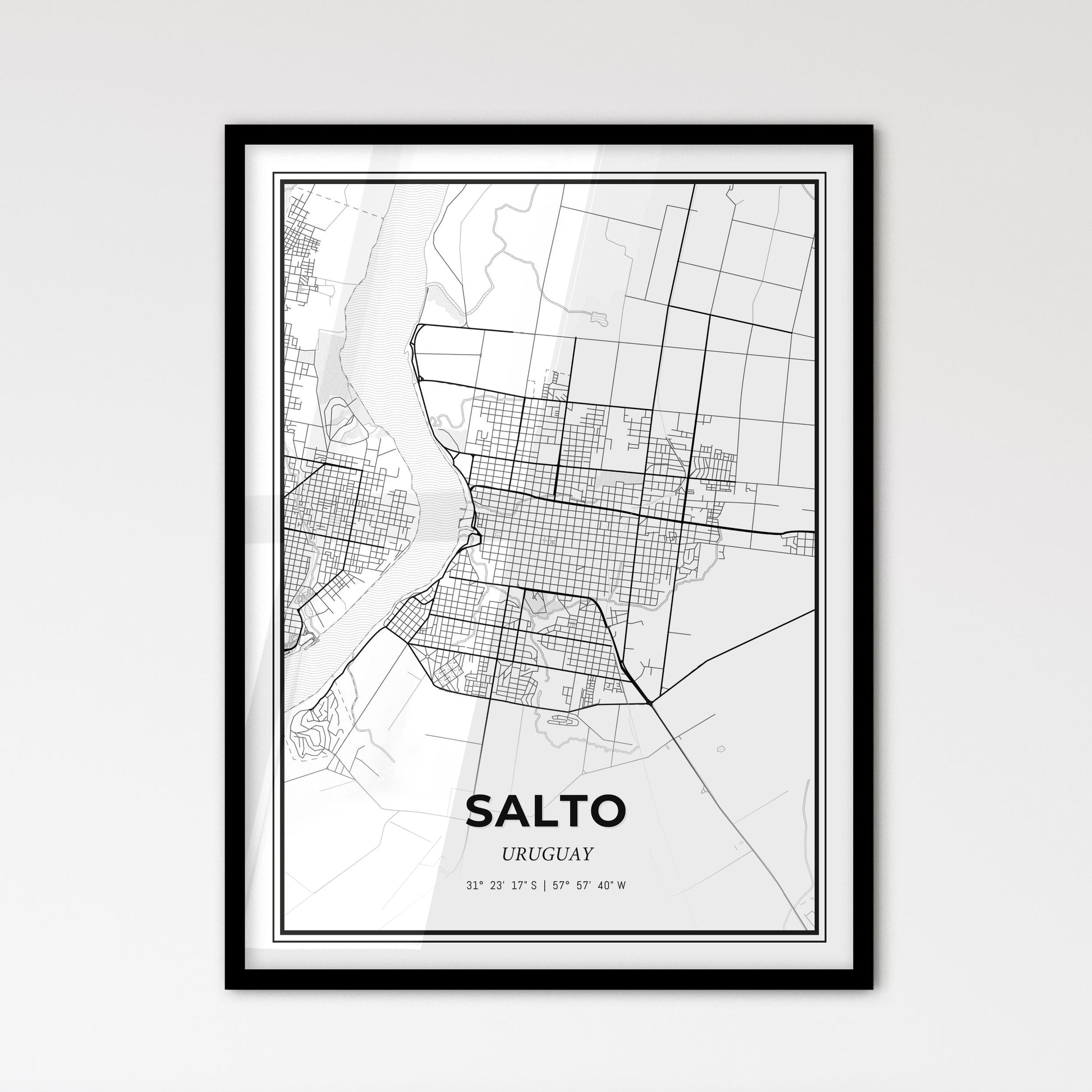 Salto Uruguay - Scandinavian Style City Map for Modern Home Decor