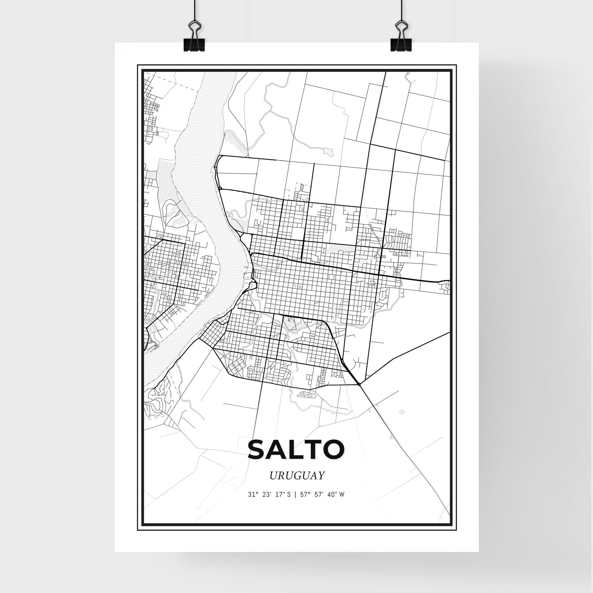 Salto Uruguay - Premium City Map Poster