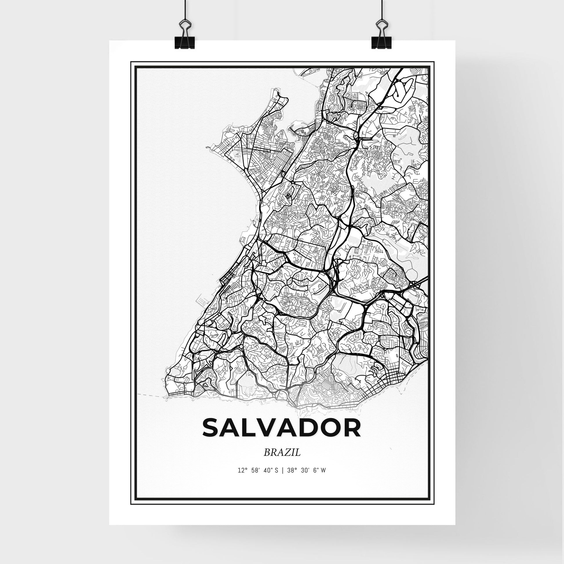 Salvador Brazil - Premium City Map Poster