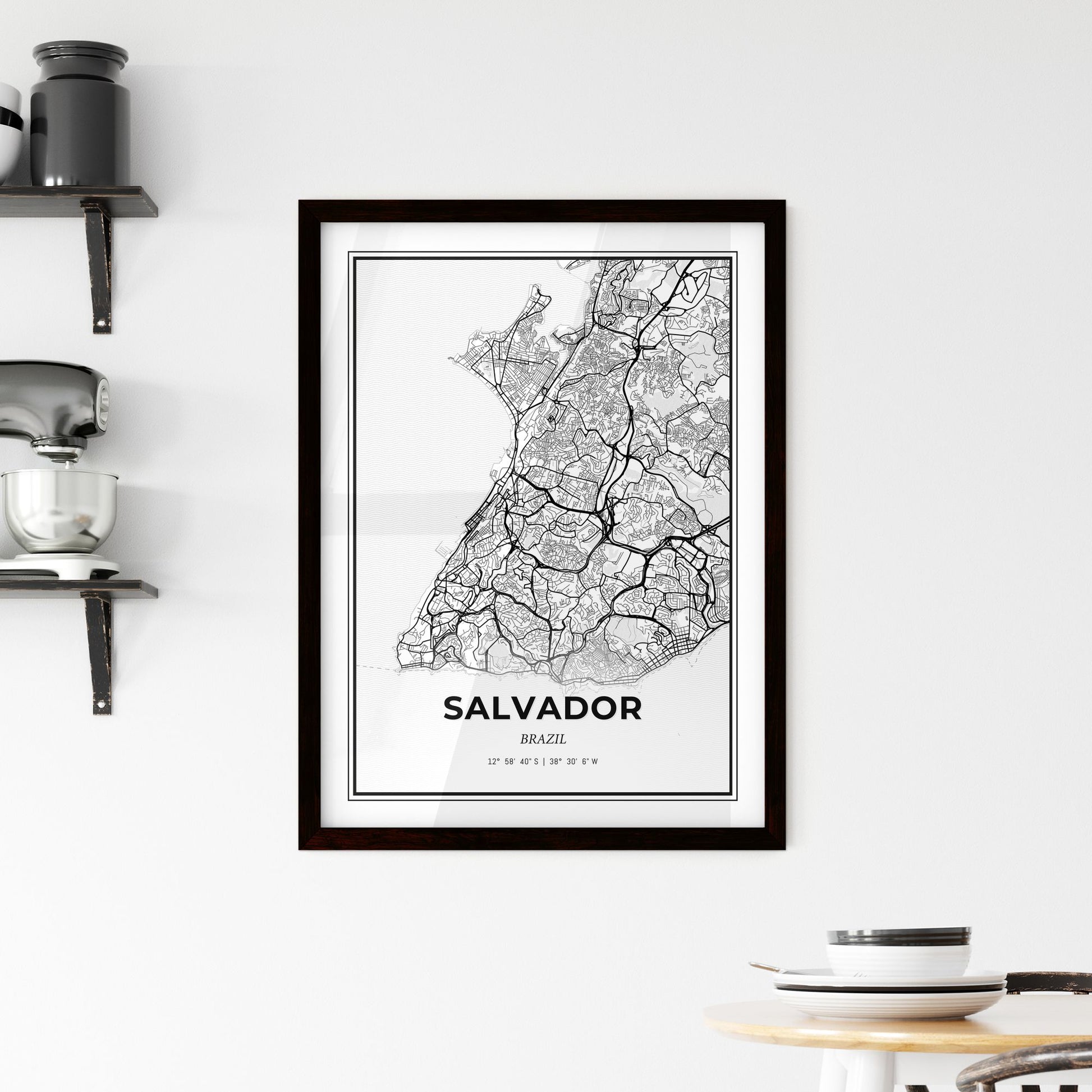 Salvador Brazil - Minimal City Map