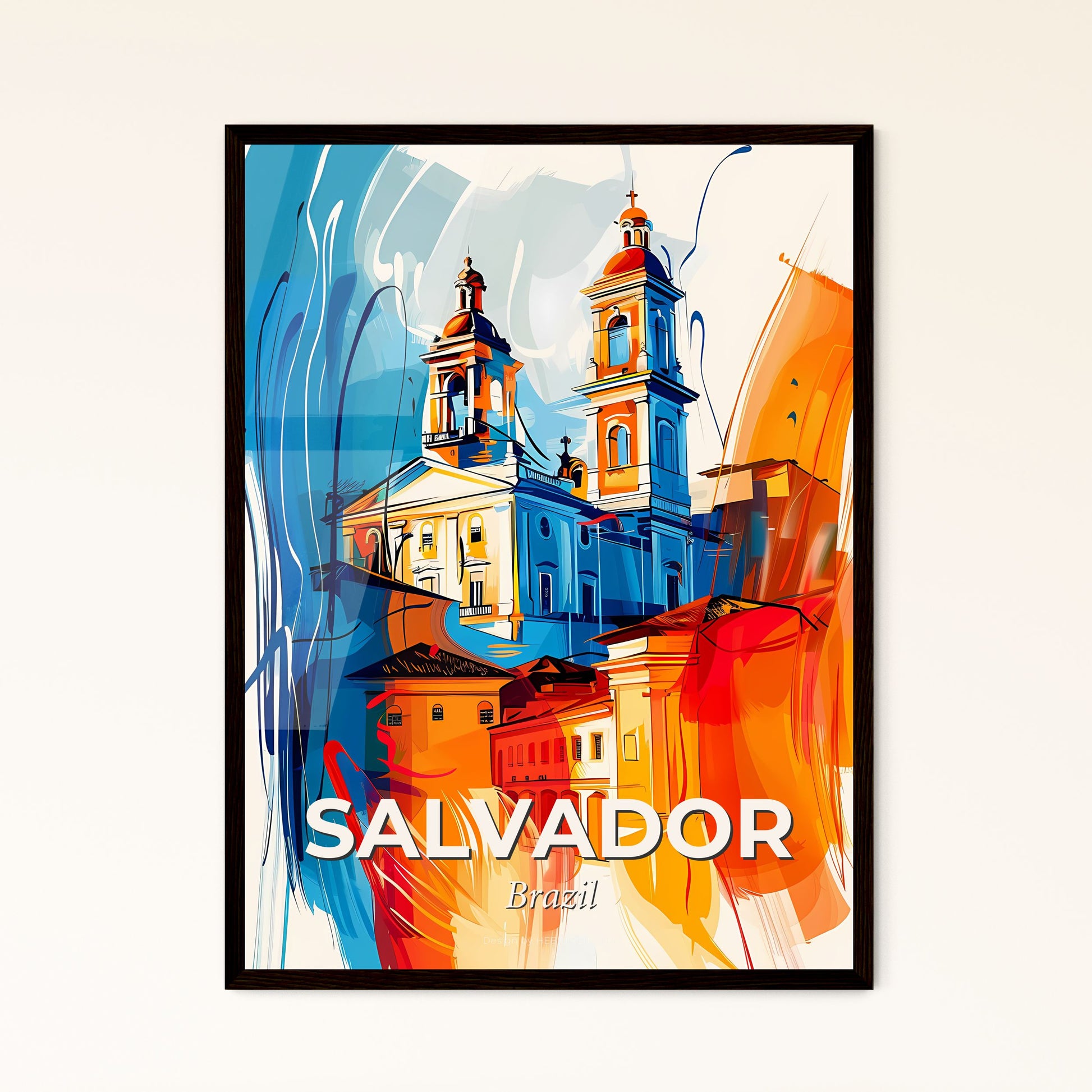 Vibrant Salvador, Brazil - A Painting Of A Building