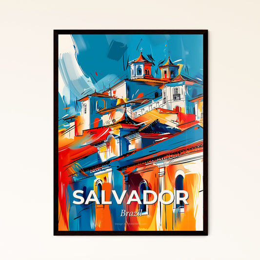 Vibrant Salvador, Brazil - A Painting Of A Building