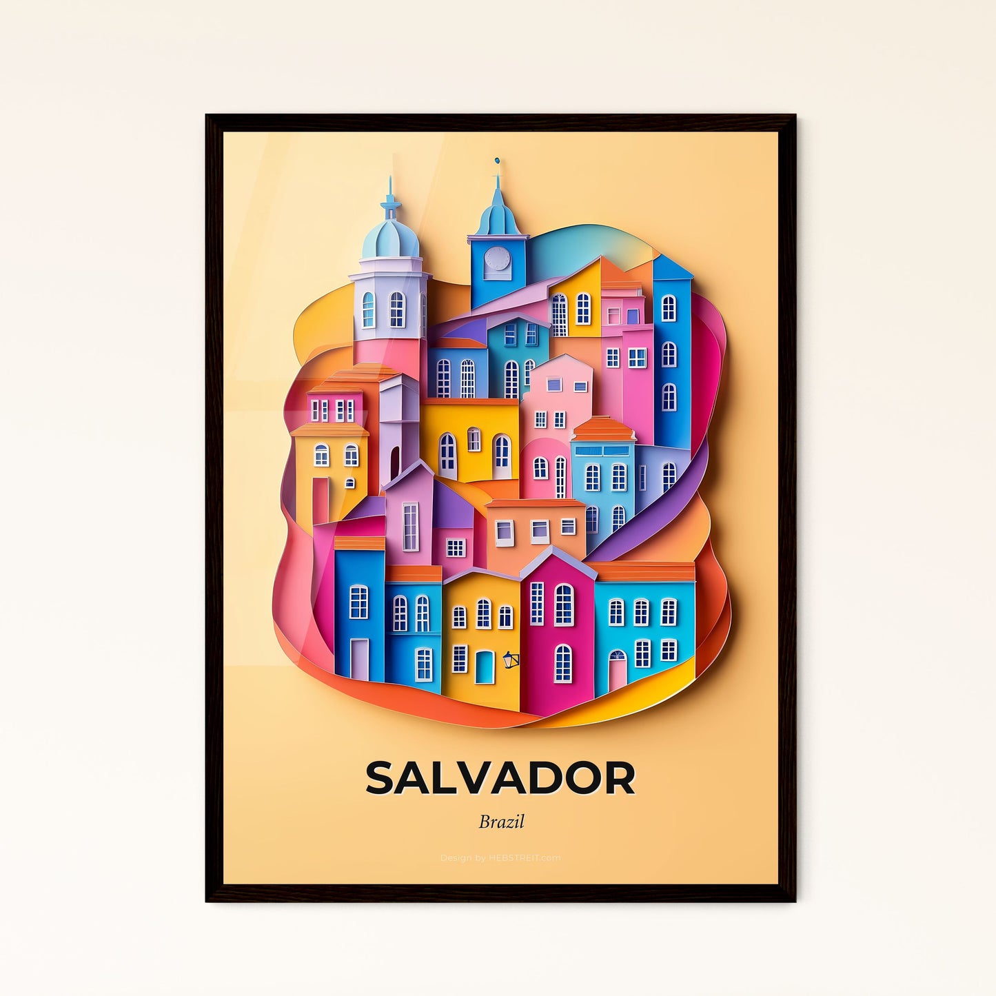 Vivid Salvador, Brazil - a colorful city with a clock tower on top of it