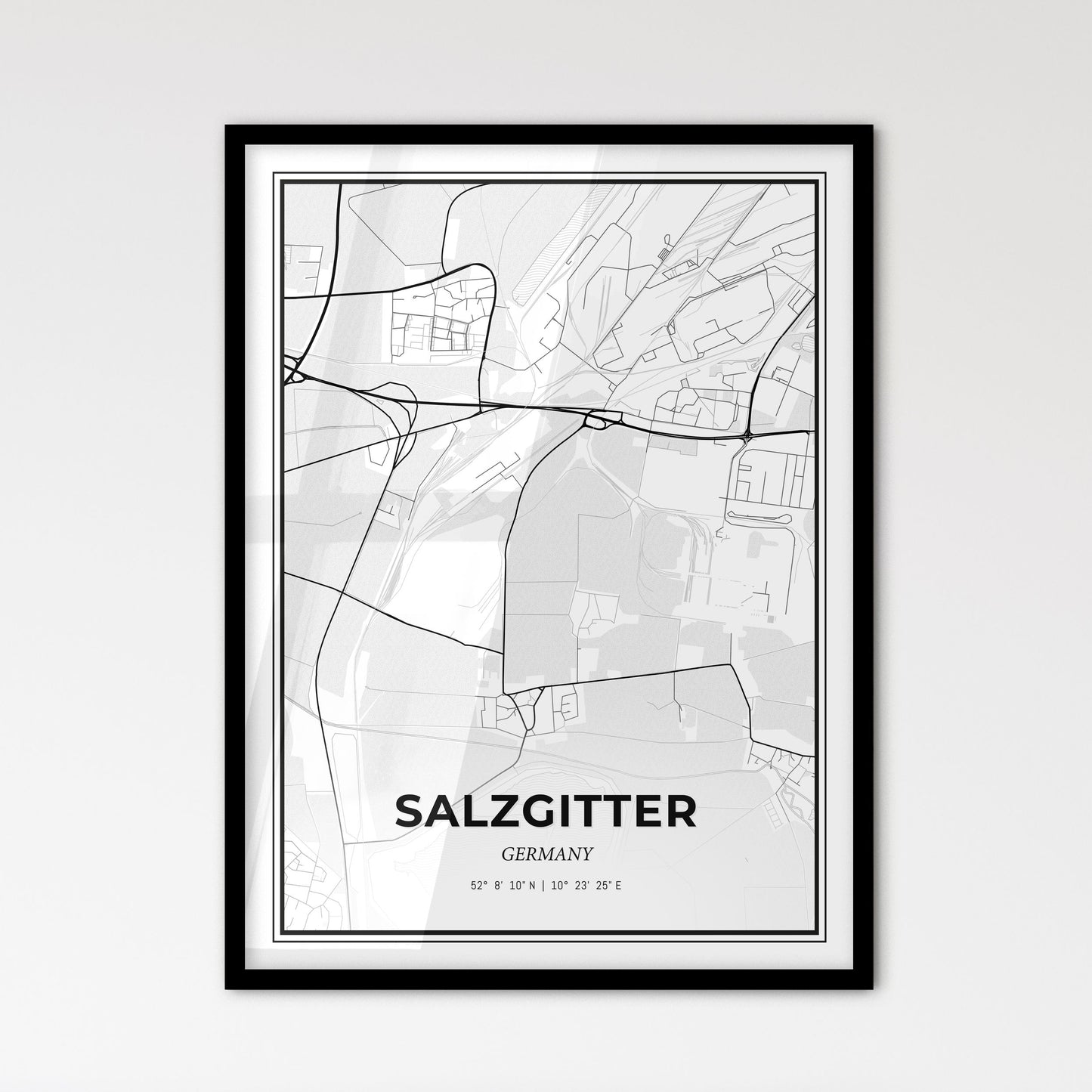 Salzgitter Germany - Scandinavian Style City Map for Modern Home Decor