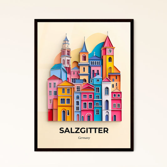 Vivid Salzgitter, Germany - a colorful city with a clock tower on top