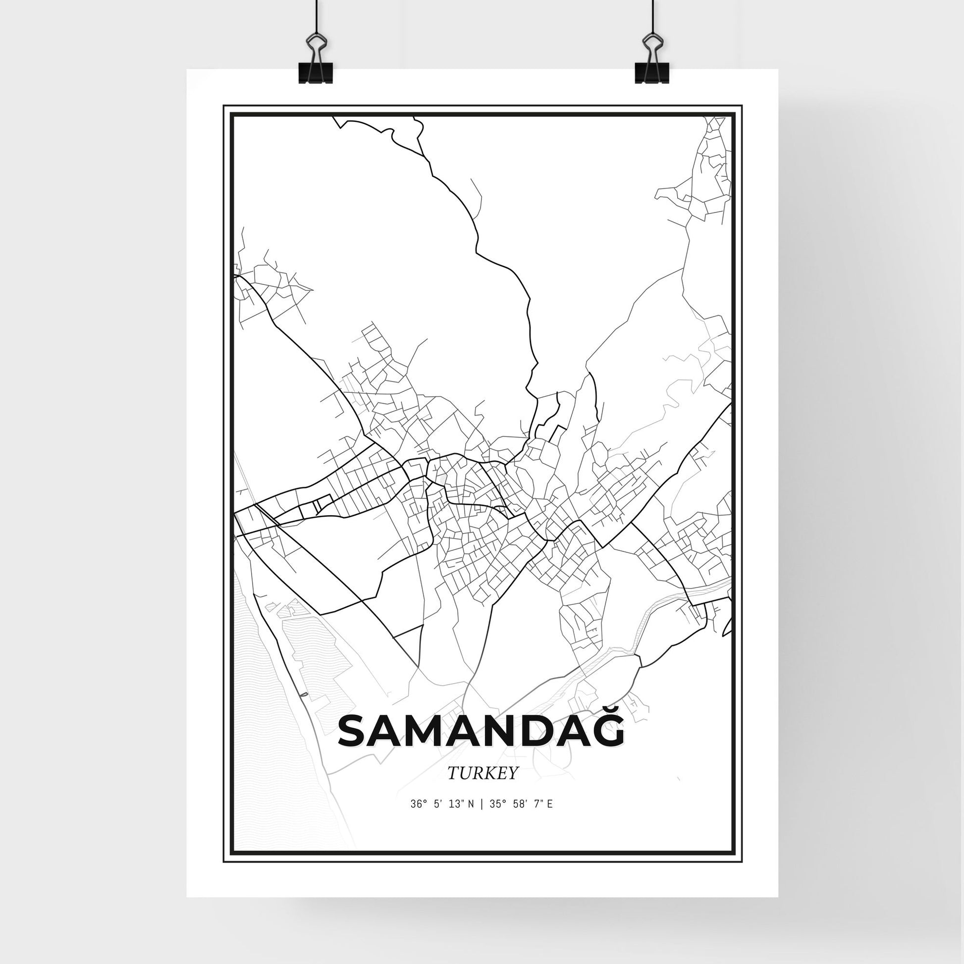 Samandağ Turkey - Premium City Map Poster