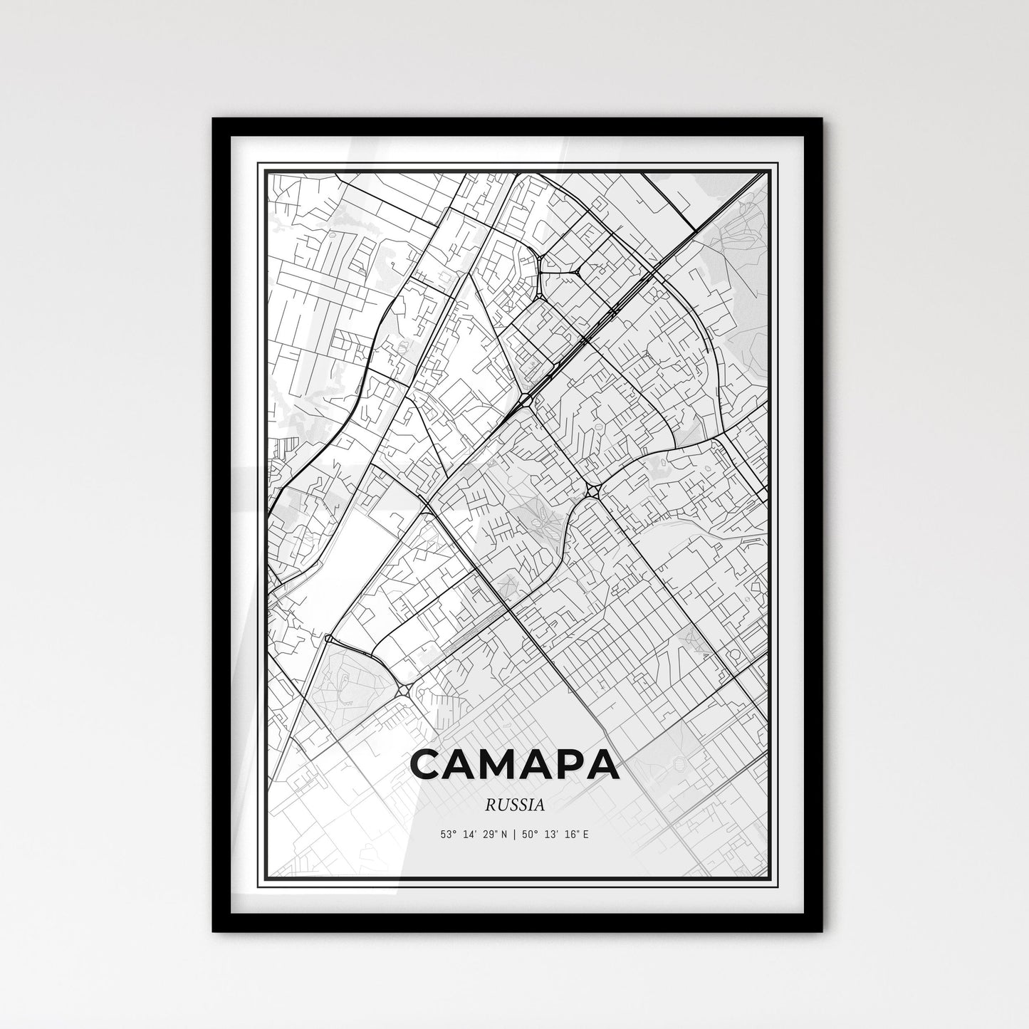 Samara Russia - Scandinavian Style City Map for Modern Home Decor