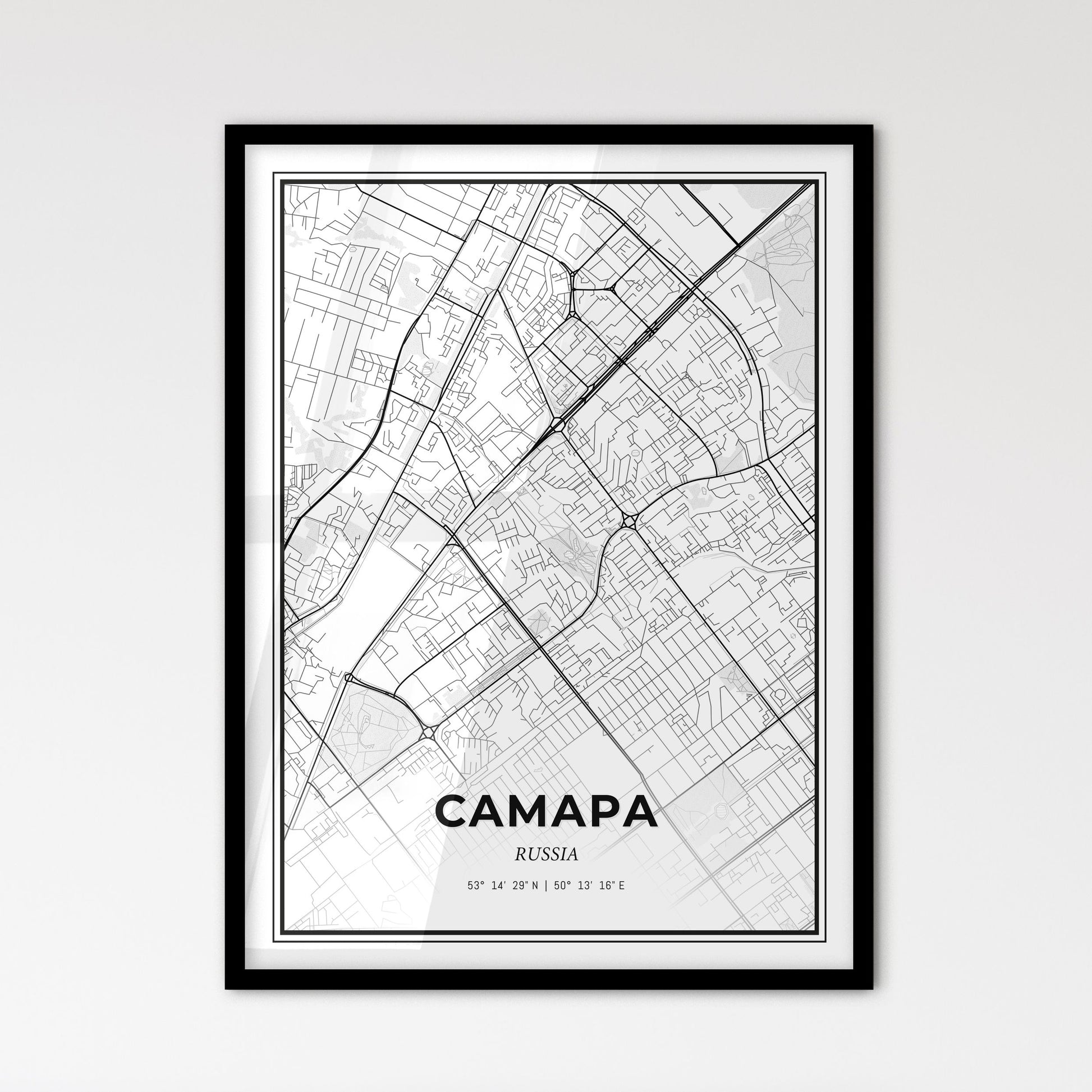 Samara Russia - Scandinavian Style City Map for Modern Home Decor