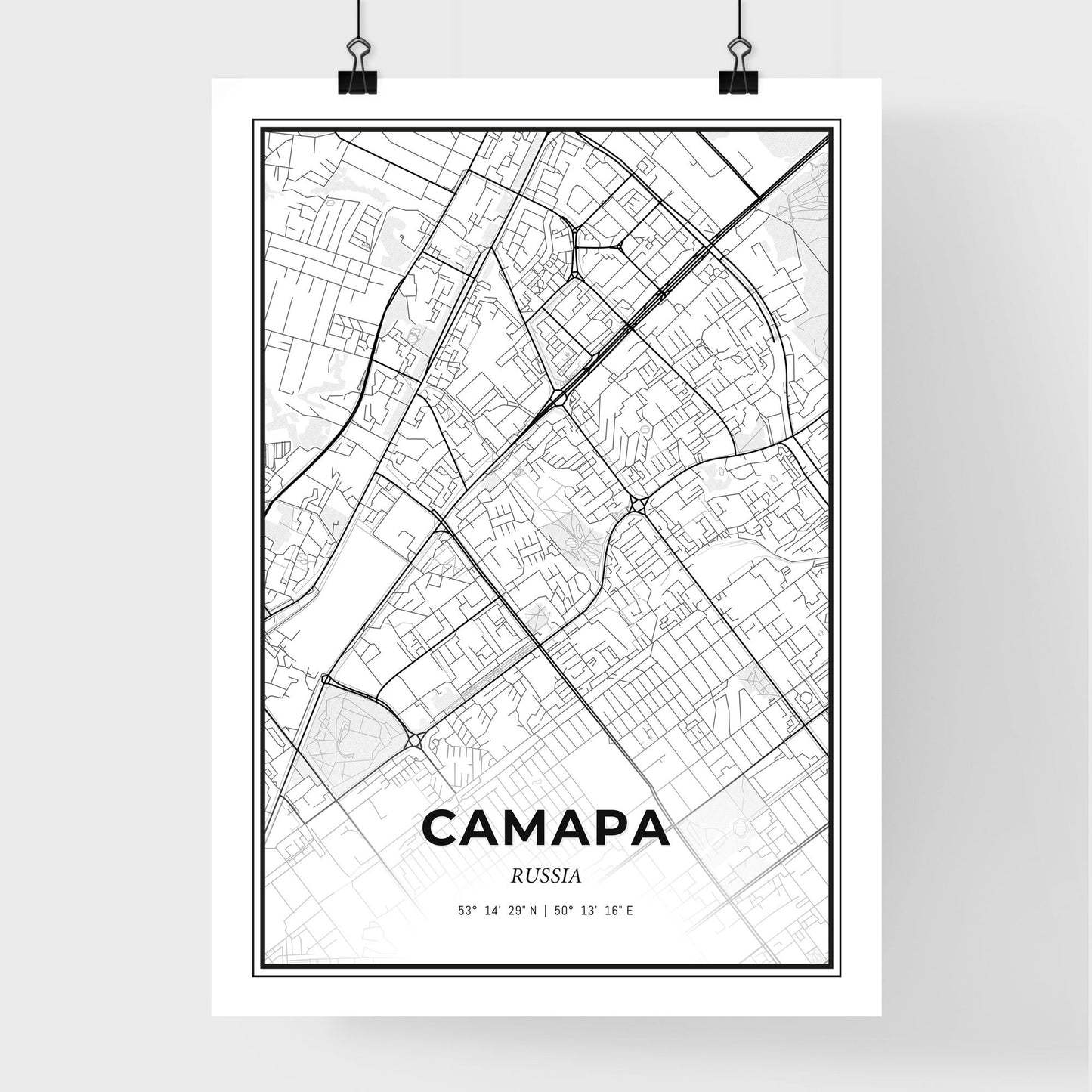 Samara Russia - Premium City Map Poster