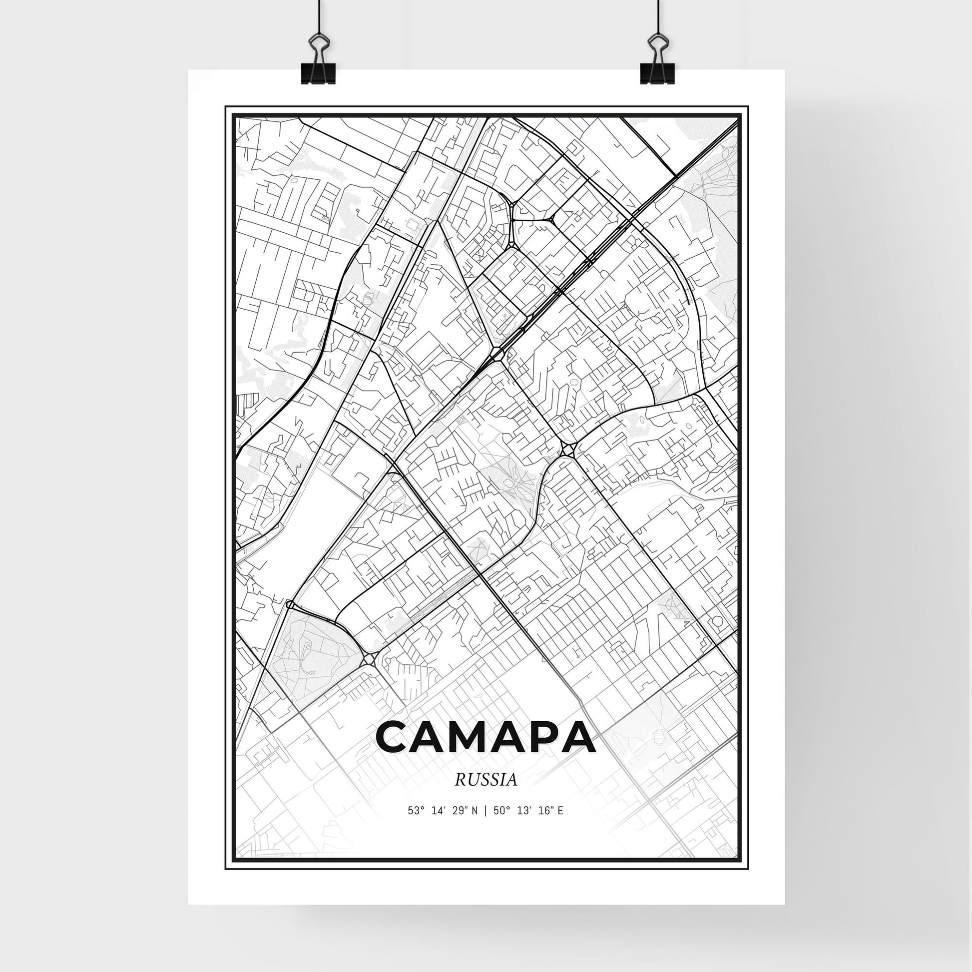 Samara Russia - Premium City Map Poster