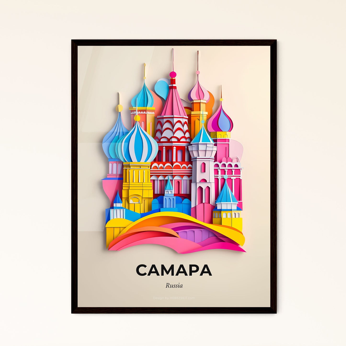 Vivid Samara, Russia - a paper cut of a castle with a rainbow roof