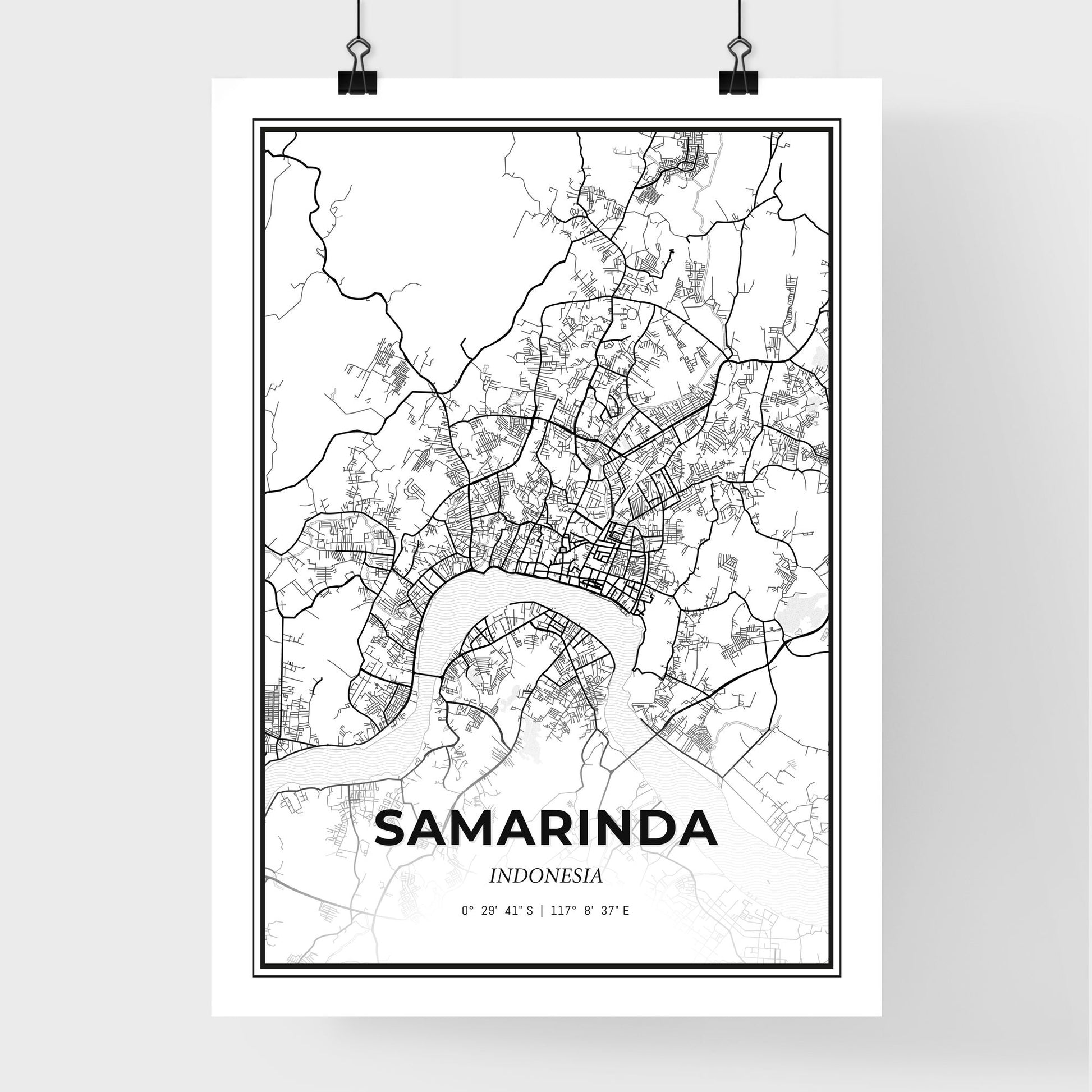 Samarinda Indonesia - Premium City Map Poster