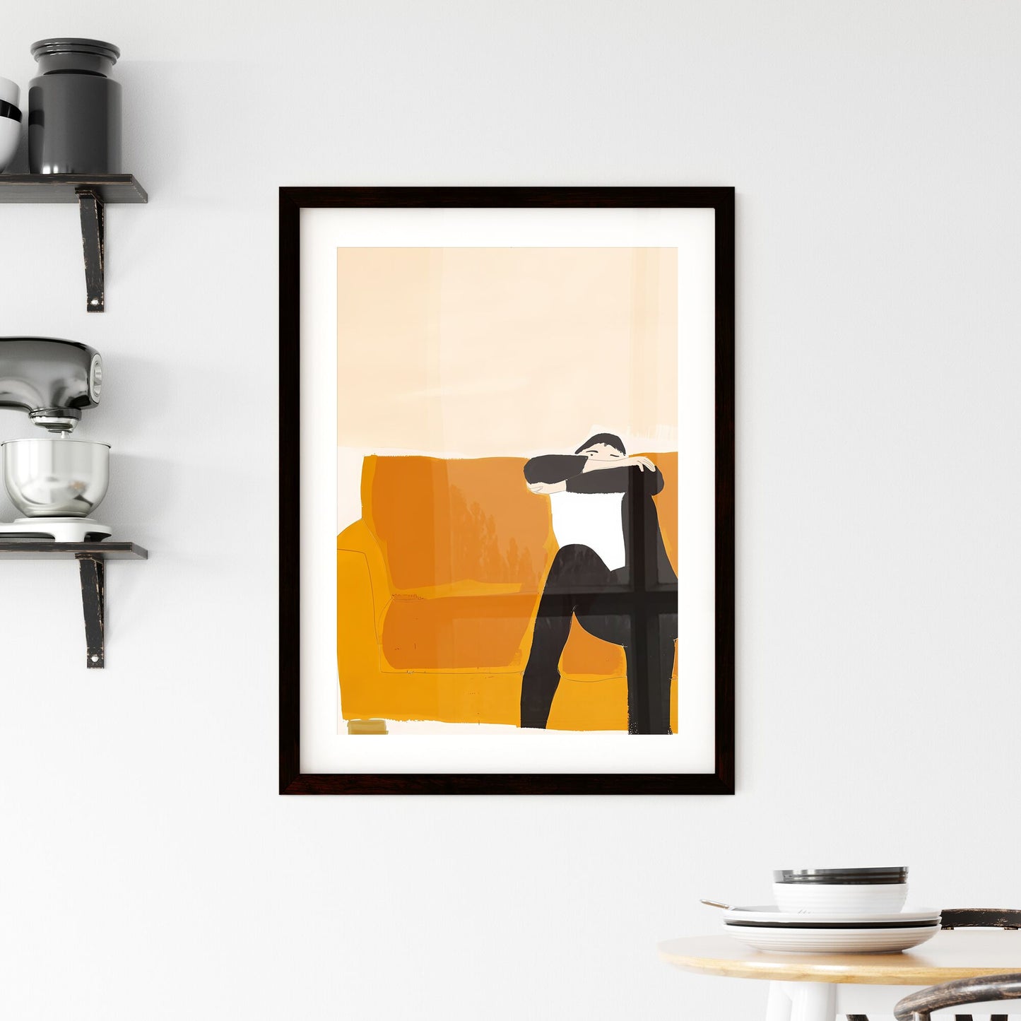Art Fauvism, Papier Couché Art Poster, Minimalistic, Vibrant Painting, Person on Couch Default Title