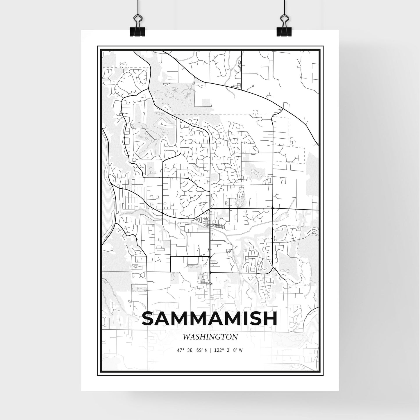 Sammamish Washington - Premium City Map Poster