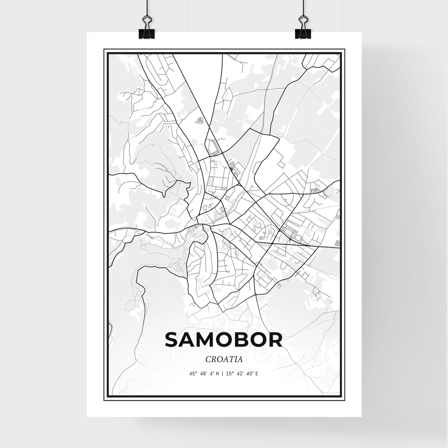 Samobor Croatia - Premium City Map Poster