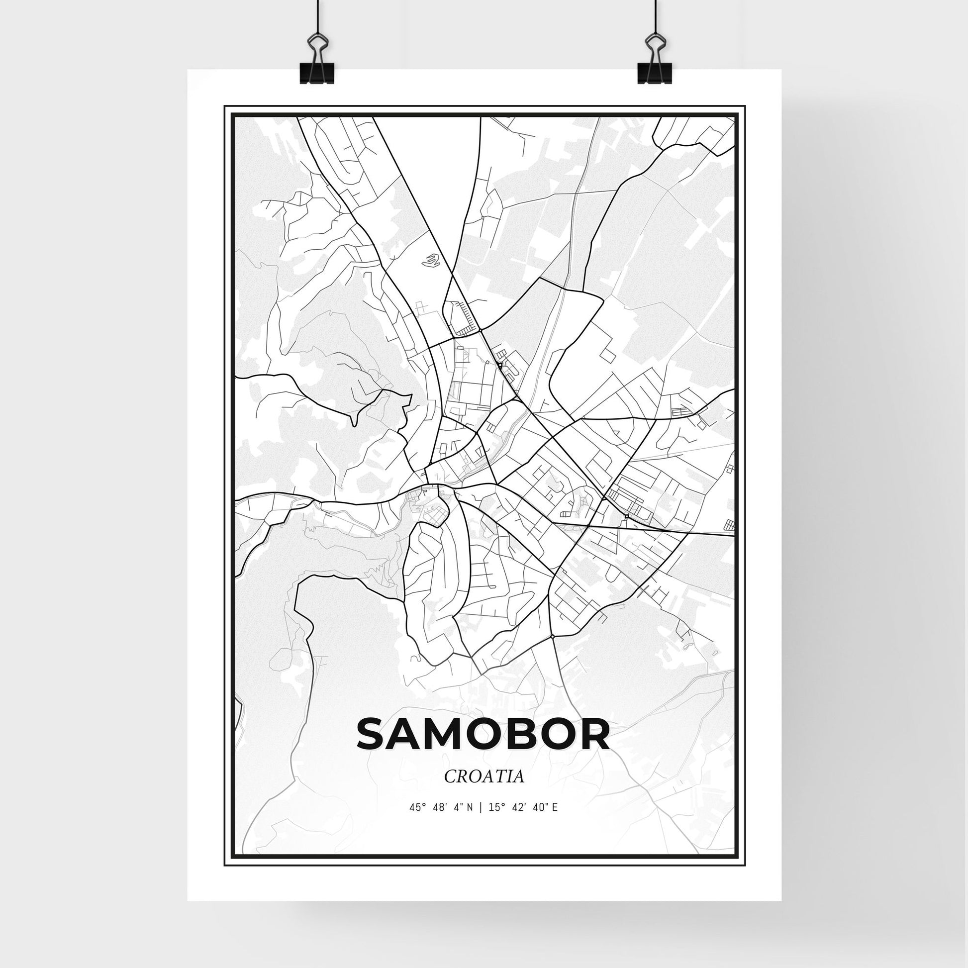 Samobor Croatia - Premium City Map Poster