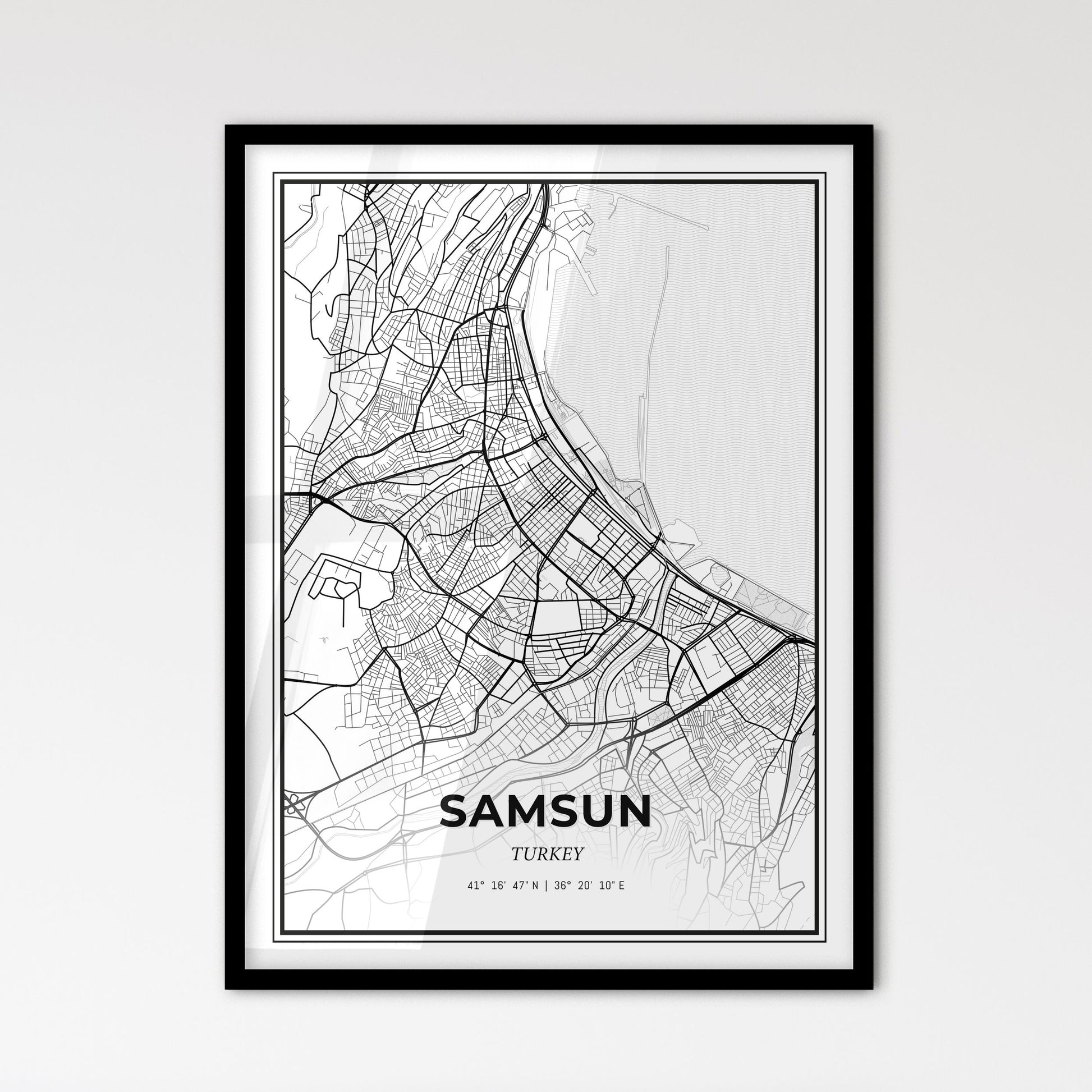 Samsun Turkey - Scandinavian Style City Map for Modern Home Decor