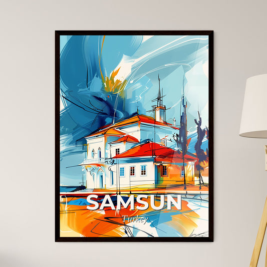 Vibrant Samsun, Turkey - A Painting Of A House