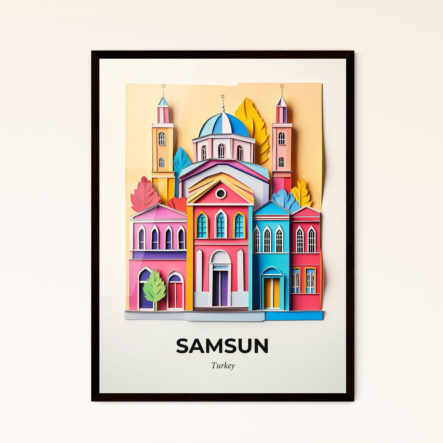 Vivid Samsun, Turkey - a colorful building with a clock tower and a clock tower