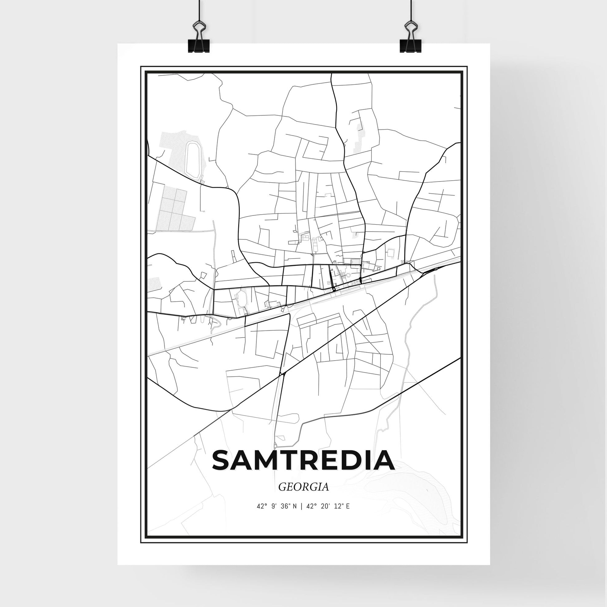 Samtredia Georgia - Premium City Map Poster