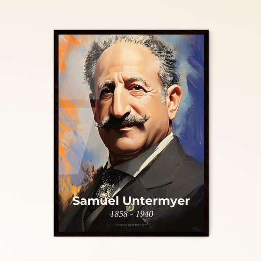 Portrait of Samuel Untermyer, 1858 - 1940. Impressionistic painting of a man with a mustache.