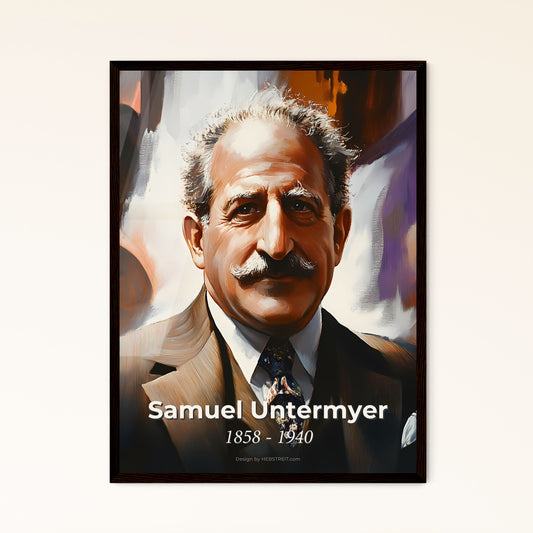 Portrait of Samuel Untermyer, 1858 - 1940. Impressionistic painting of a man with a mustache.