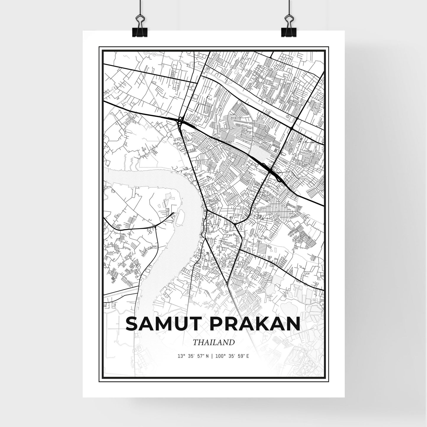 Samut Prakan Thailand - Premium City Map Poster