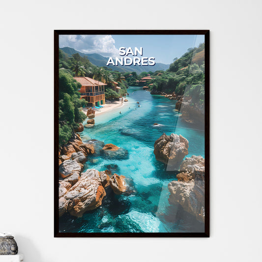 Picturesque River Scene in San Andres and Pr - Framed Art Print