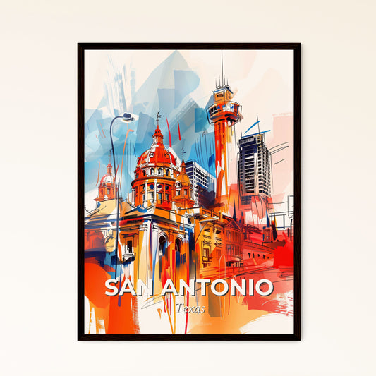 Vibrant San Antonio, Texas - A Colorful Cityscape With Buildings And A Tower