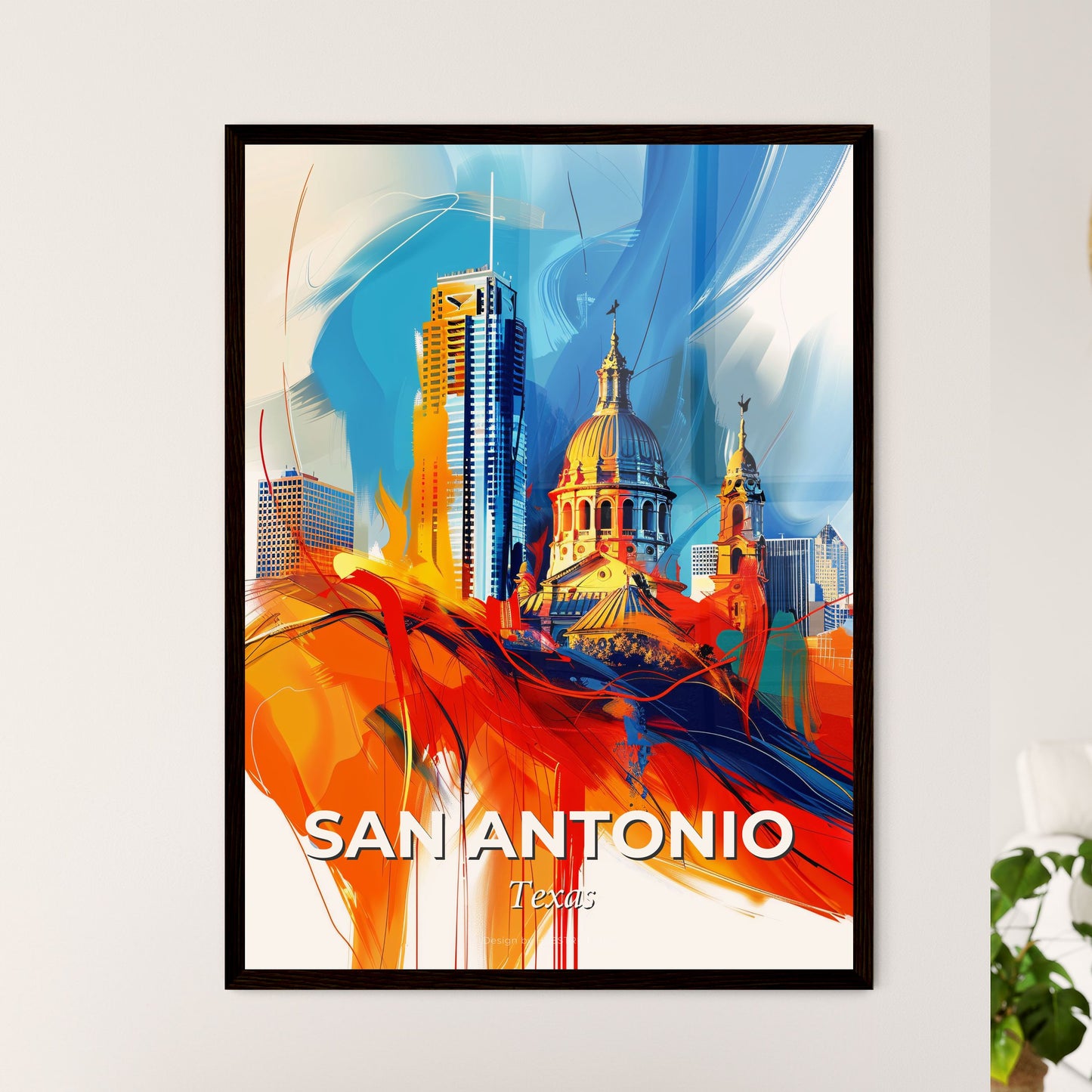 Vibrant San Antonio, Texas - A Colorful Painting Of A City