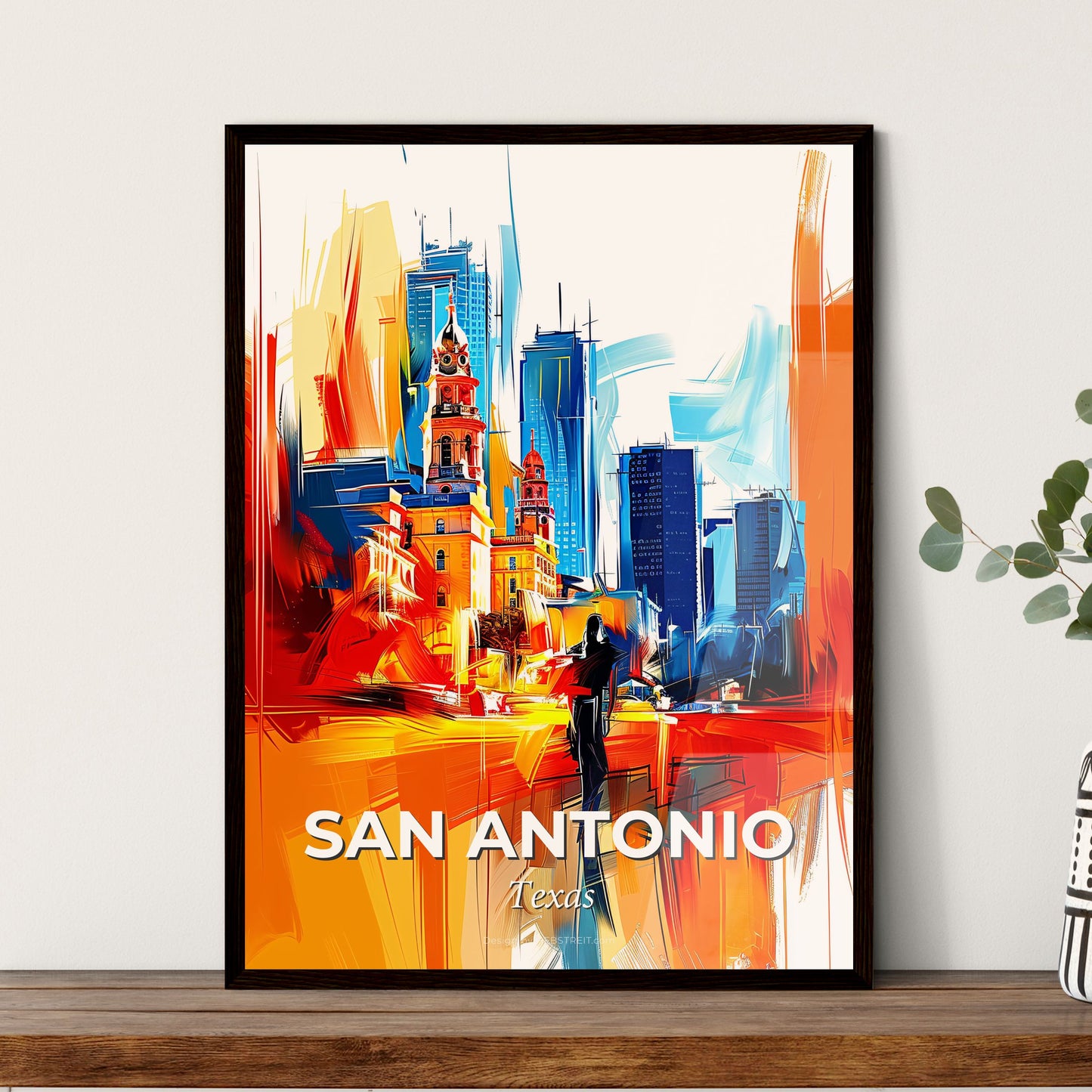 Vibrant San Antonio, Texas - A Painting Of A City