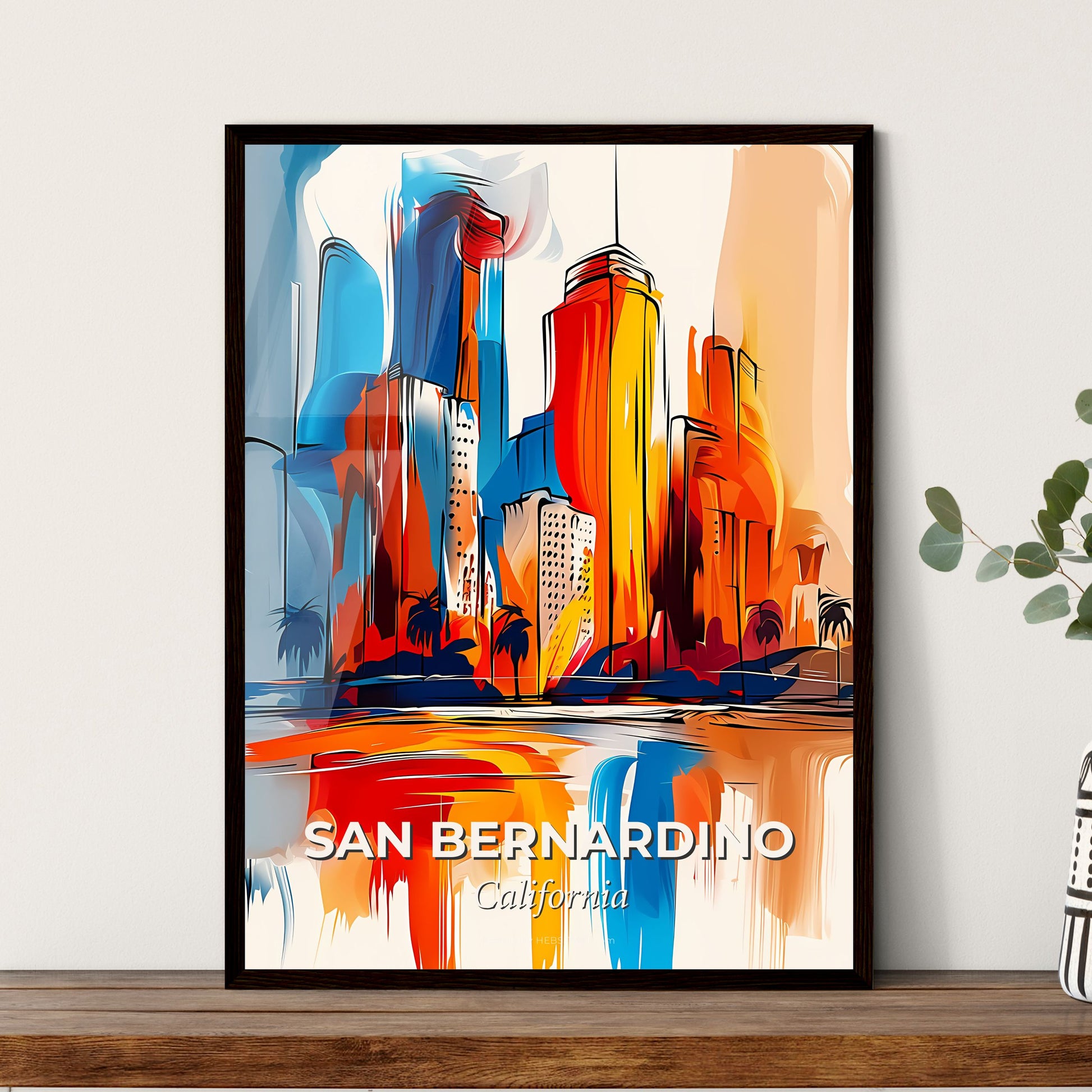 Vibrant San Bernardino, California - A Painting Of A City