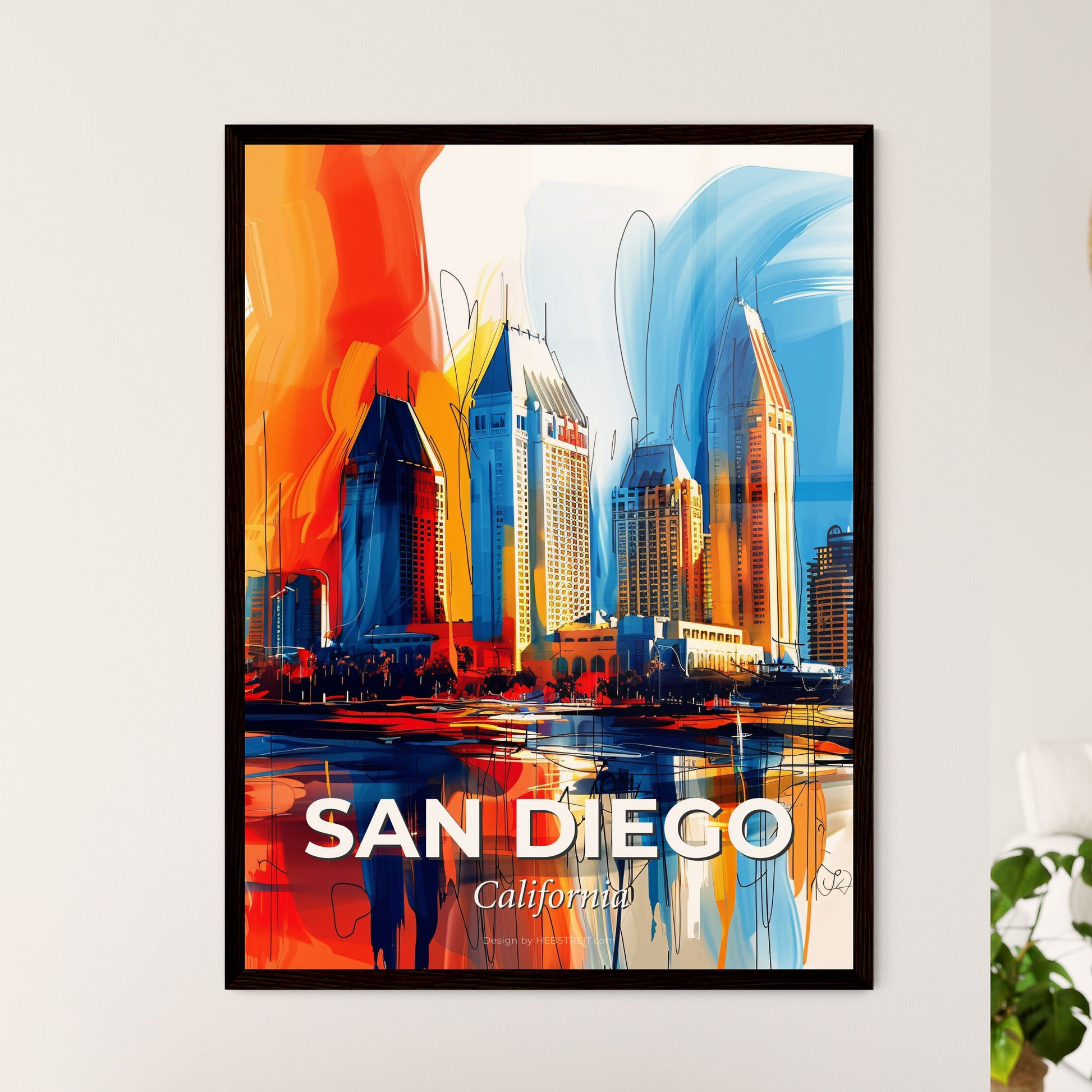 Vibrant San Diego, California - A Painting Of A City