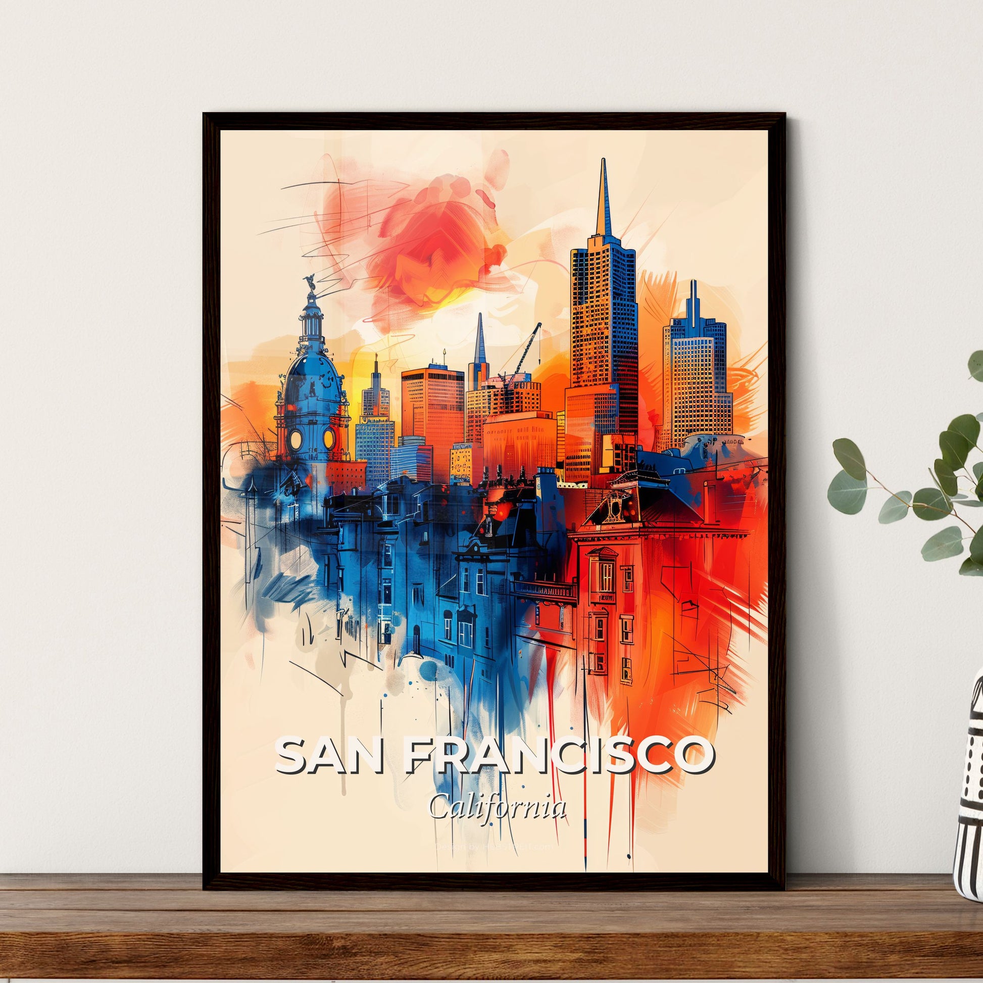 Vibrant San Francisco, California - A Painting Of A City