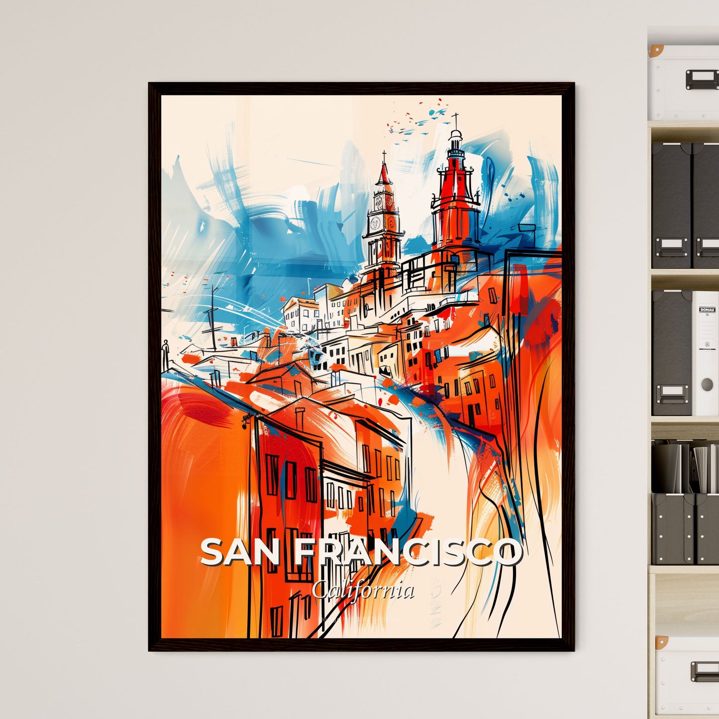 Vibrant San Francisco, California - A Drawing Of A City