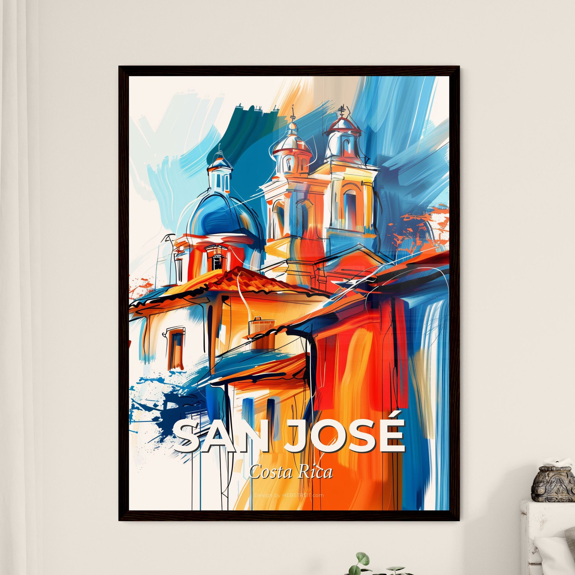 Vibrant San José, Costa Rica - A Painting Of A Building