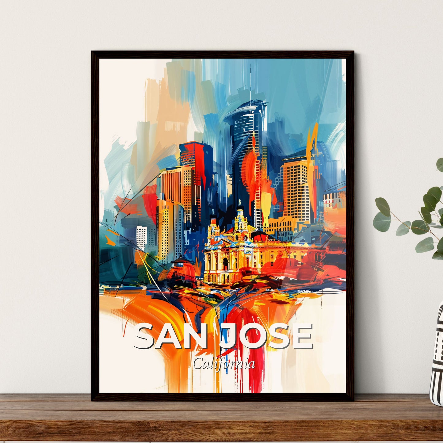 Vibrant San Jose, California - A Painting Of A City