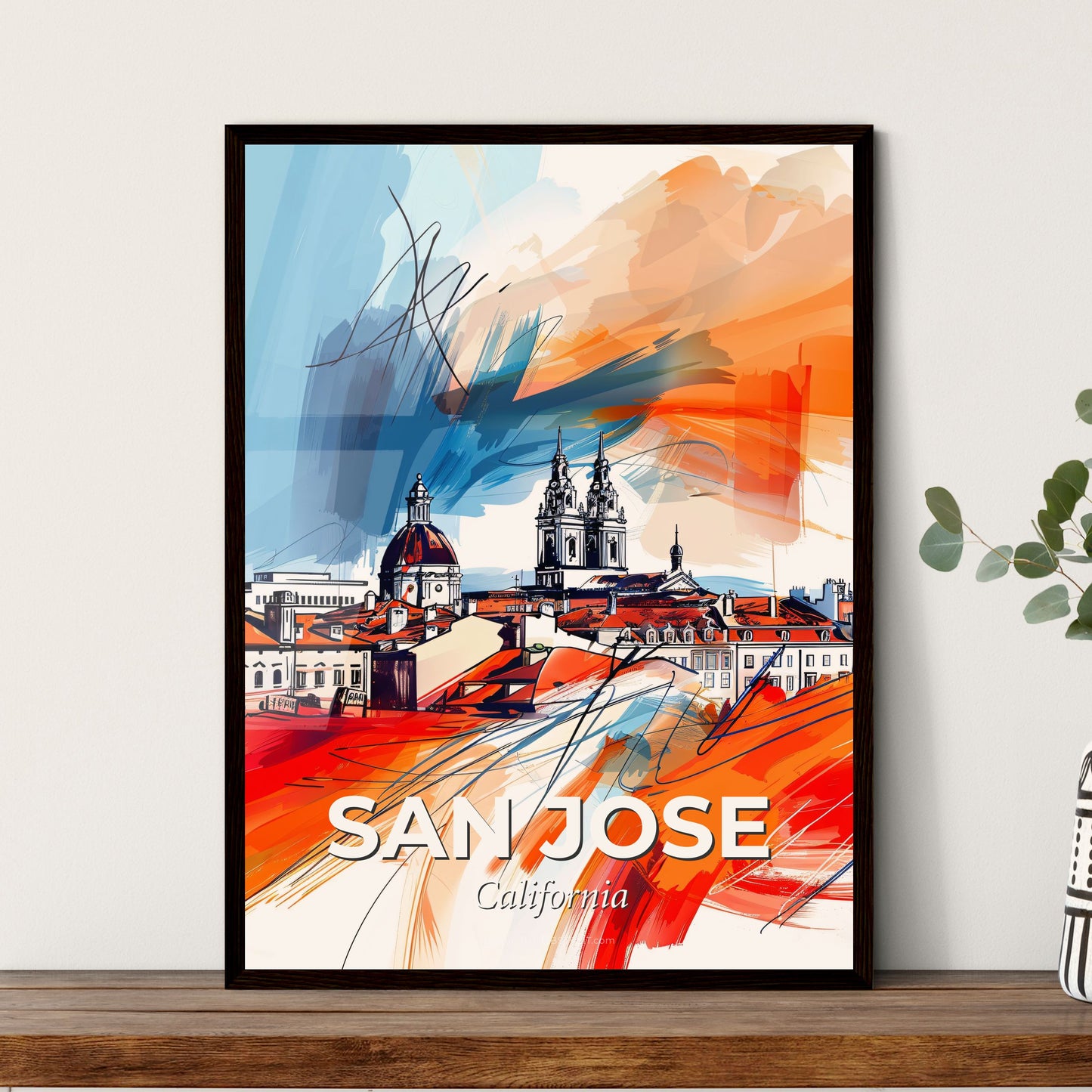 Vibrant San Jose, California - A Painting Of A City