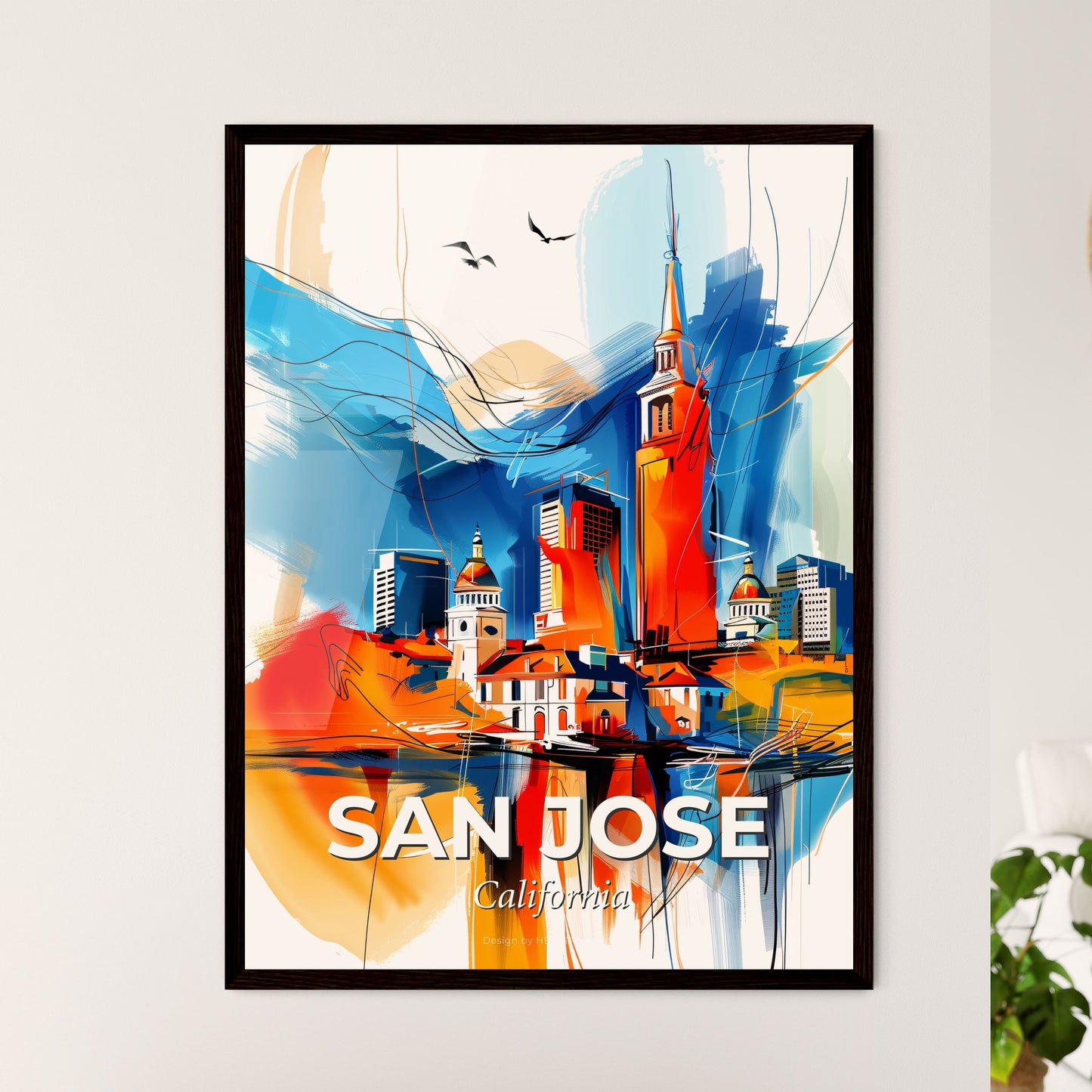 Vibrant San Jose, California - A Painting Of A City