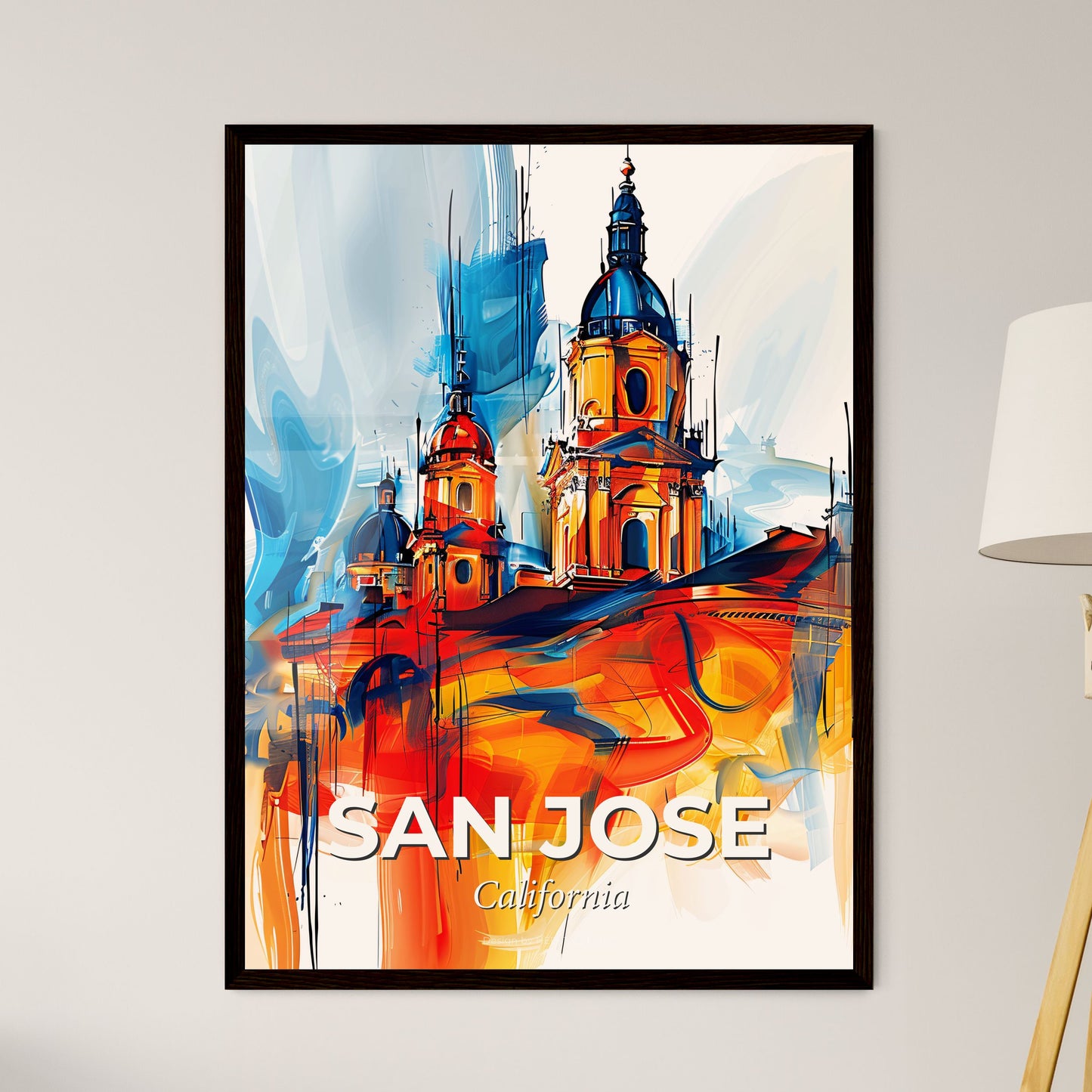 Vibrant San Jose, California - A Painting Of A Building