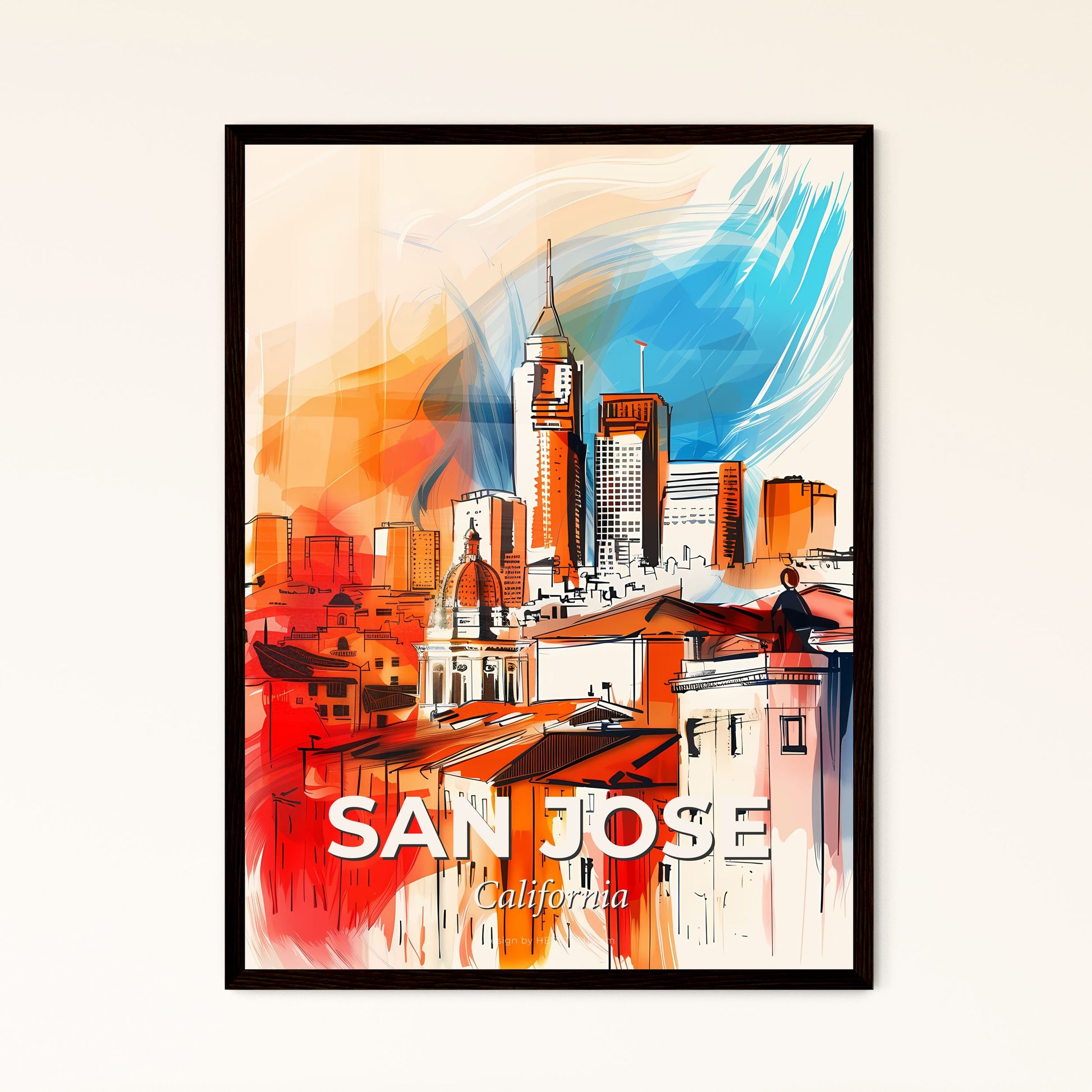 Vibrant San Jose, California - A Painting Of A City