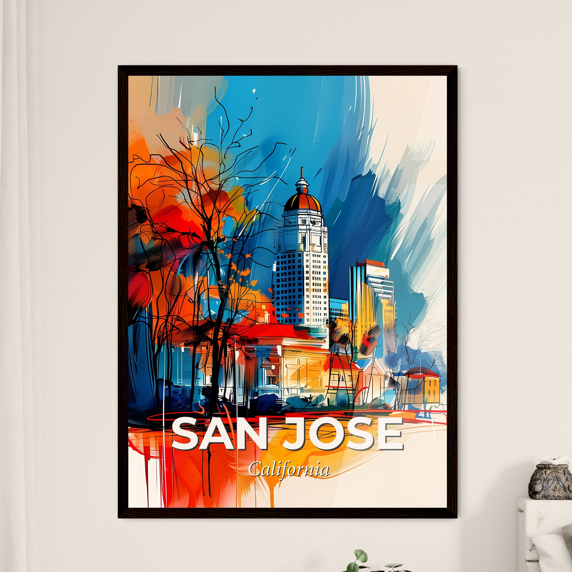 Vibrant San Jose, California - A Painting Of A City