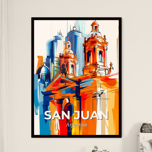 Vibrant San Juan, Argentina - A Colorful Painting Of A Building