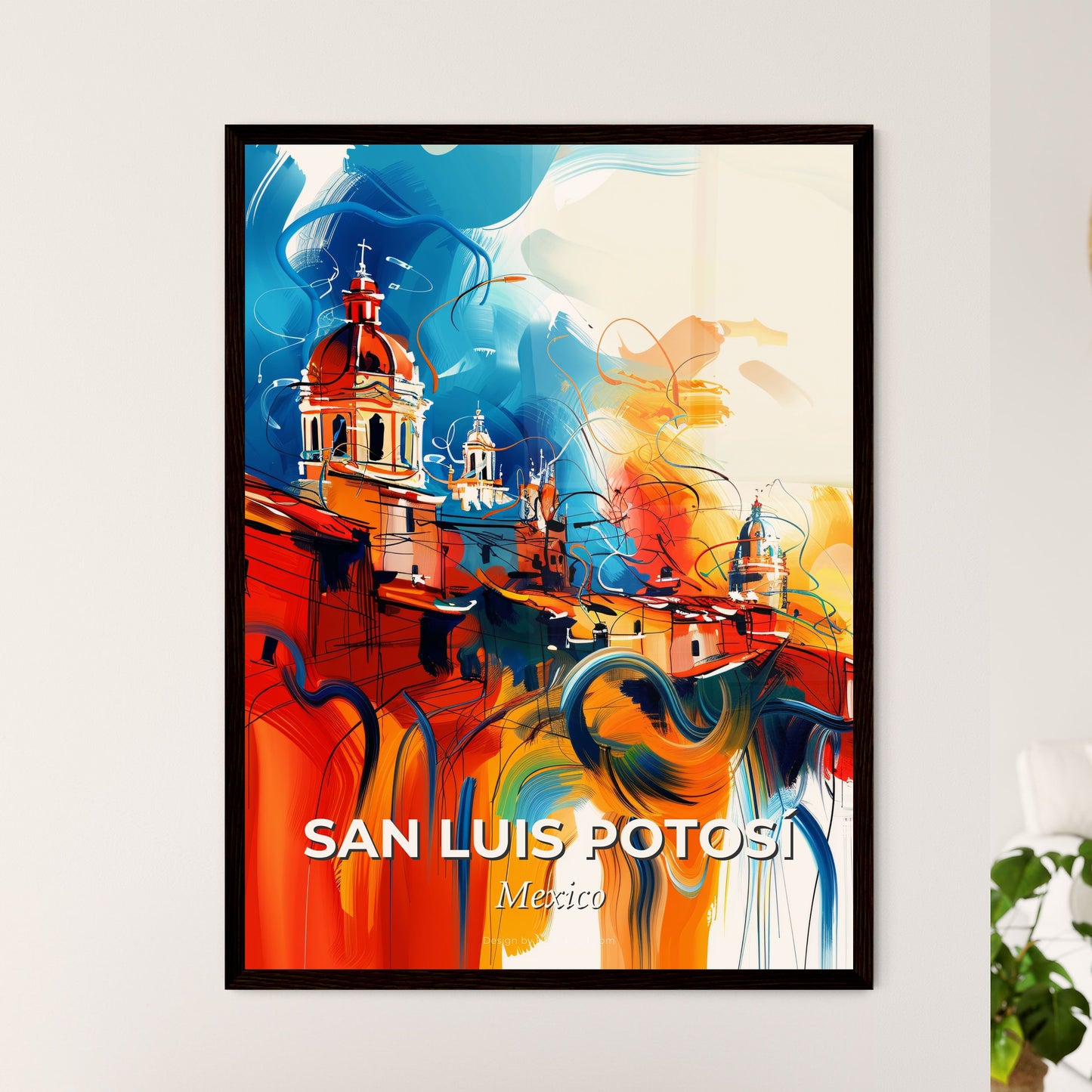 Vibrant San Luis Potosí, Mexico - A Colorful Painting Of A Building