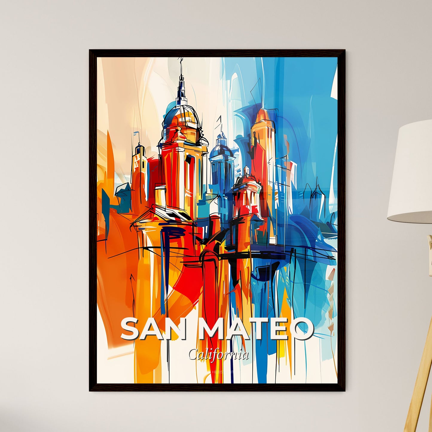 Vibrant San Mateo, California - A Colorful Cityscape With Towers And Spires