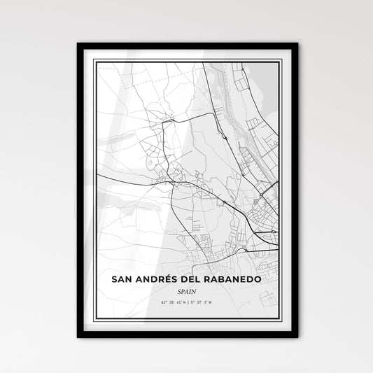 San Andrés del Rabanedo Spain - Scandinavian Style City Map for Modern Home Decor