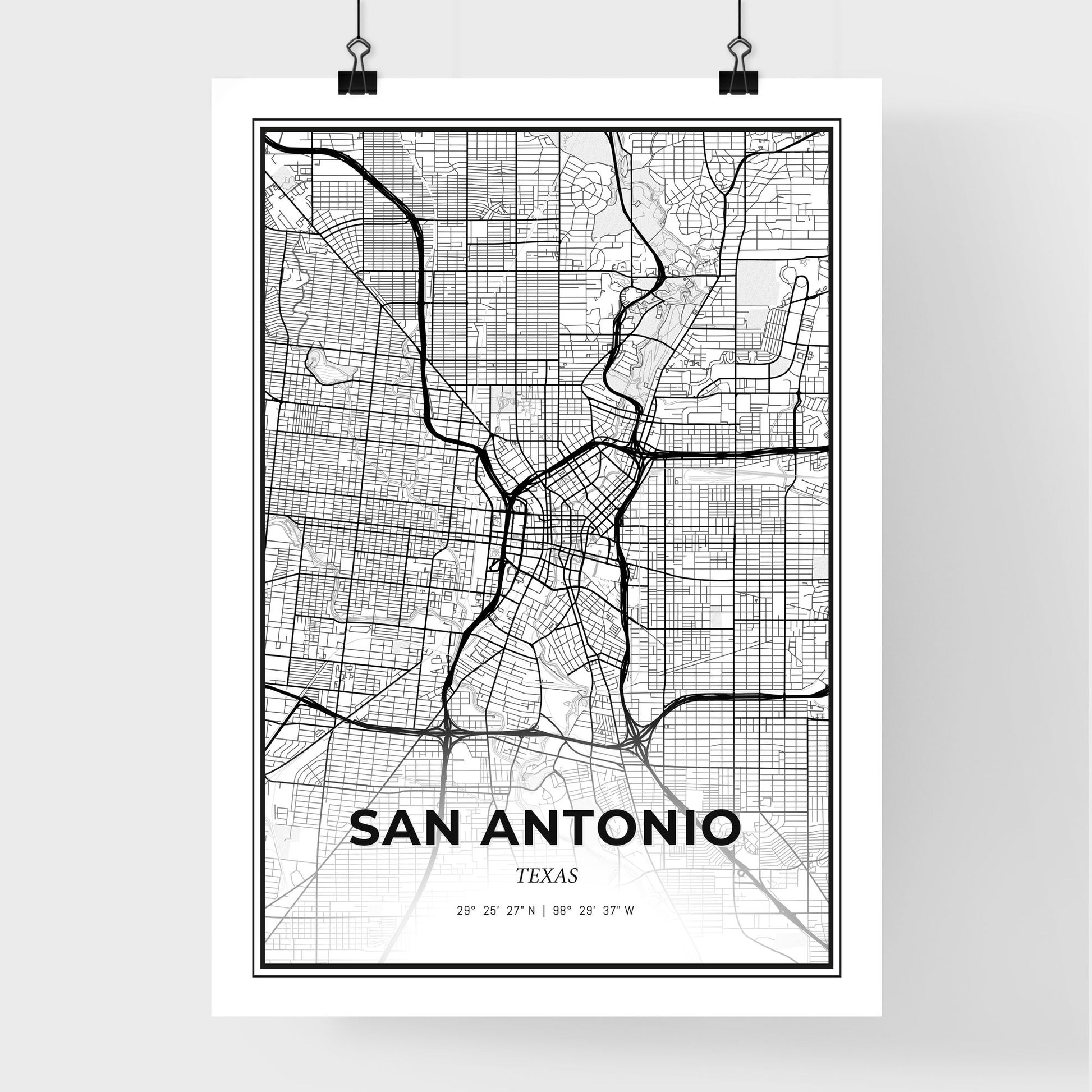 San Antonio Texas - Premium City Map Poster